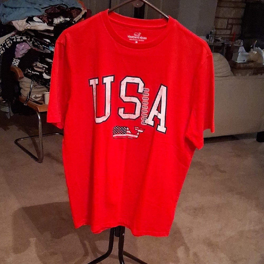 Vineyard Vines Red USA Short Sleeve Tee